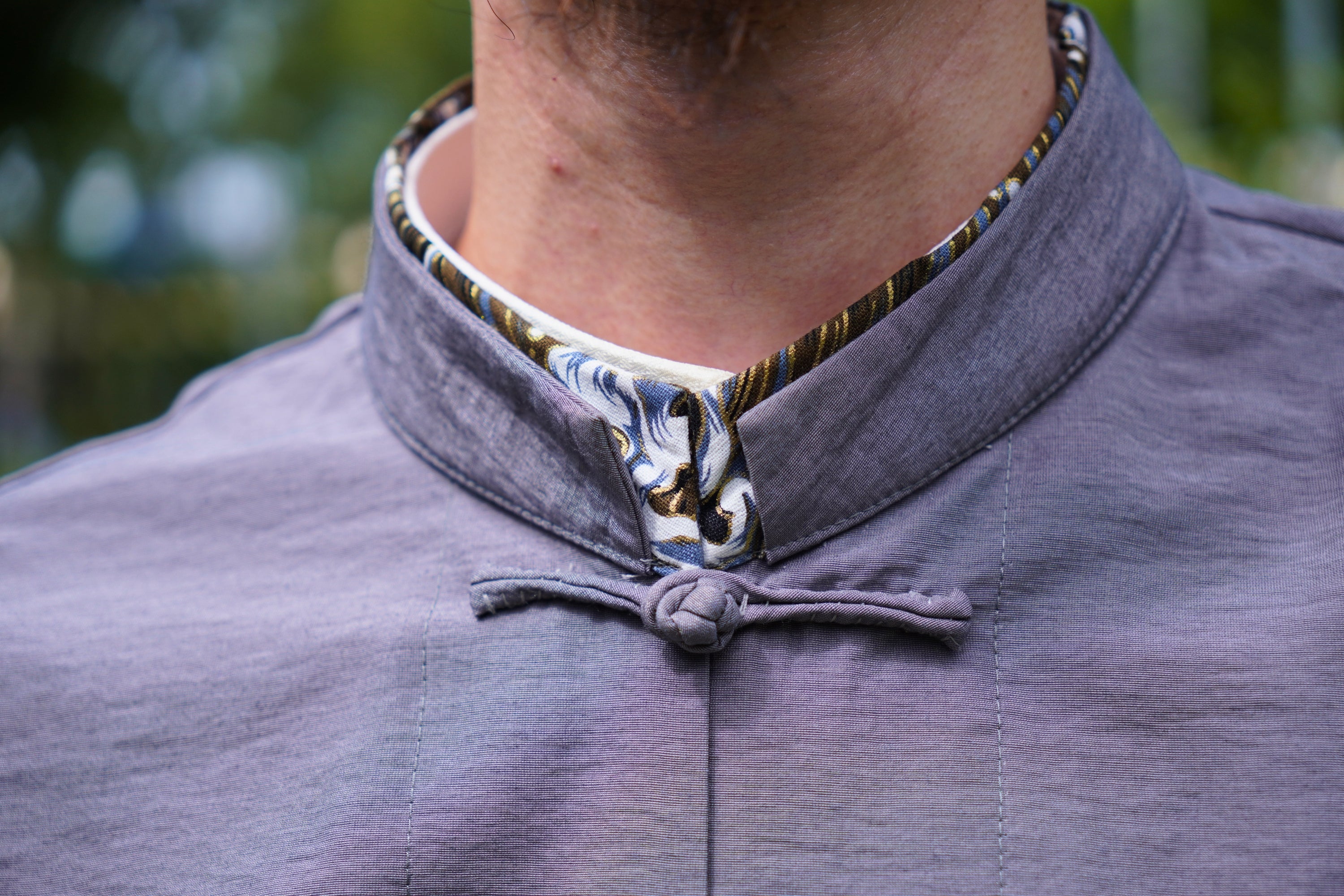 Slate Gray Rayon Tangzhuang