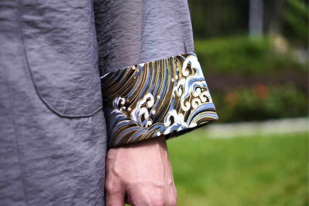 Slate Gray Rayon Tangzhuang