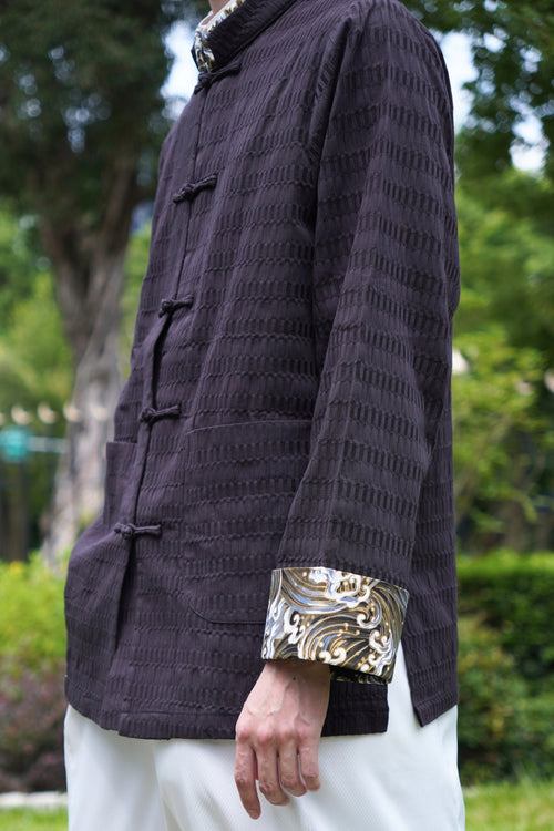 Obsidian Stripe Cotton Tangzhuang