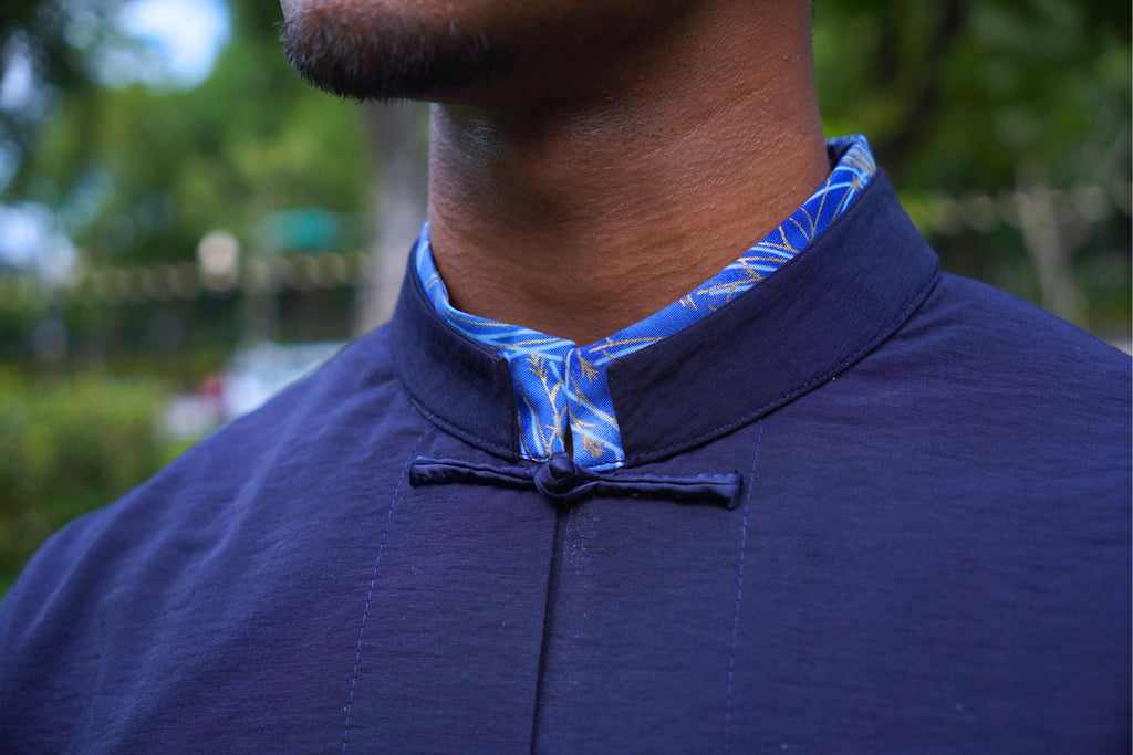 Midnight Blue Rayon Tangzhuang