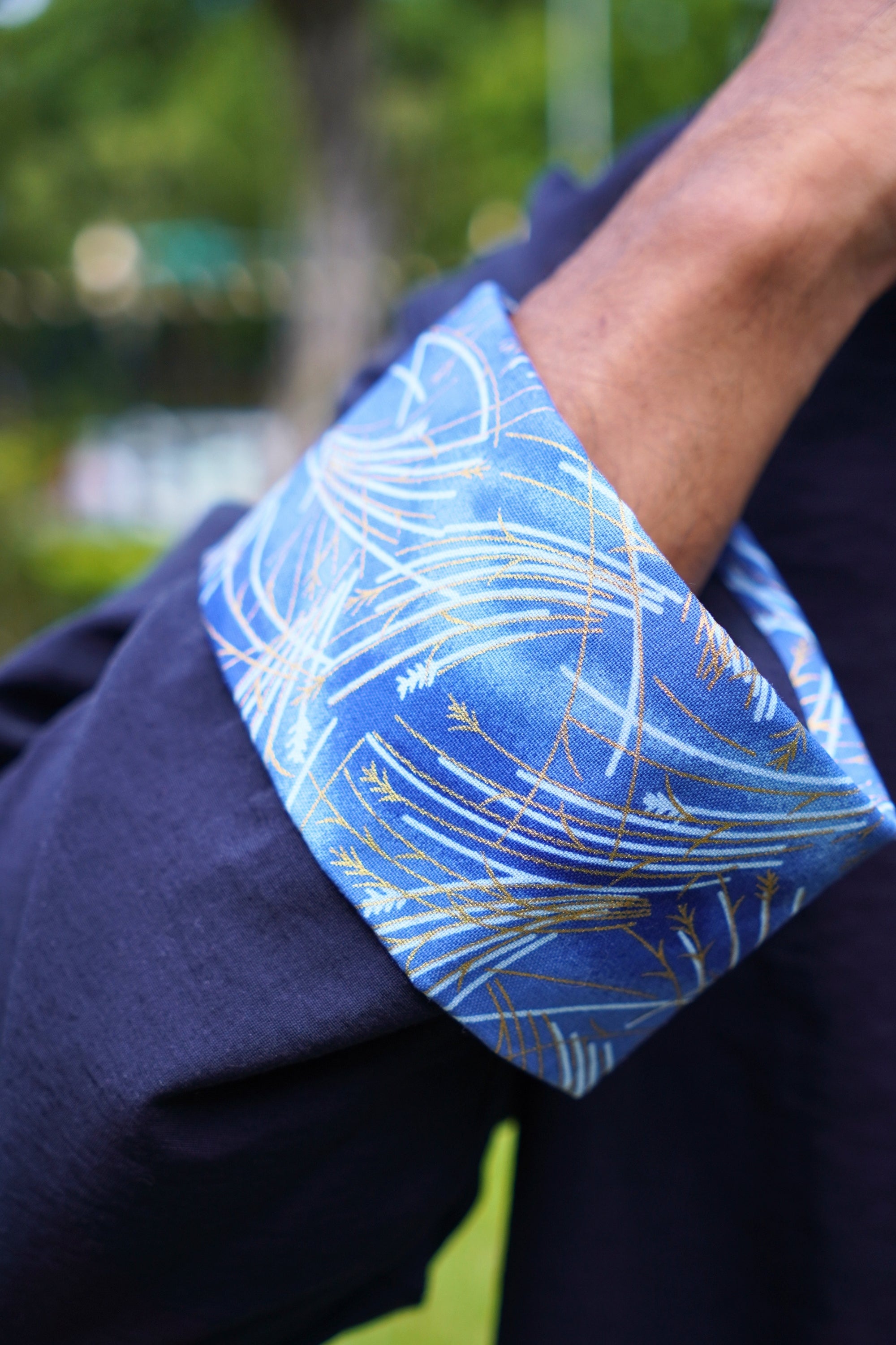 Midnight Blue Rayon Tangzhuang