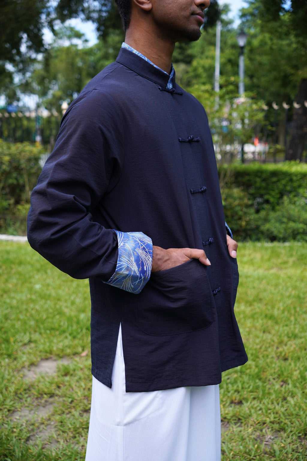 Midnight Blue Rayon Tangzhuang