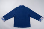 Navy Blue Stripe Cotton Tangzhuang